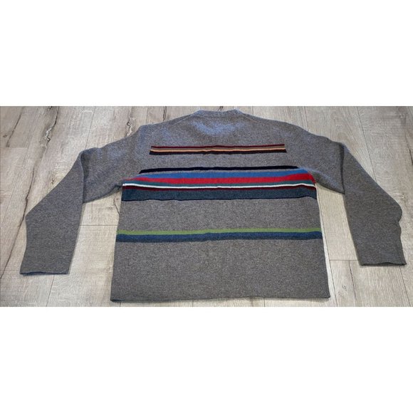 JCrew Mens Sz XL Multicolor 100% Lambswool  Crew Neck Pullover Sweater Stripes - Picture 2 of 7